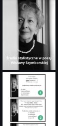 Środki stylistyczne na podstawie wierszy Wisławy Szymborskiej- 40 kart