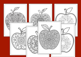 🍎 33 mandale jabłkowe do druku – idealne na DZIEŃ JABŁKA 🍎- kolorowanka - mandala - jesień - biblioteka - świetlica
