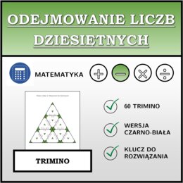 Trimino - Odejmowanie liczb dziesiętnych | matematyka