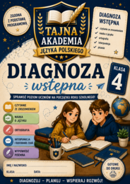 Diagnoza wstępna – język polski klasa 4 | test kompetencji + odpowiedzi + tabela diagnozy