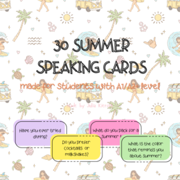 SUMMER SPEAKING – 30 pytań do rozmowy | A1/A2+
