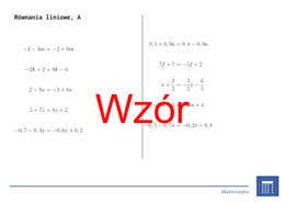 Równania liniowe | matematyka, algebra | 26 kolumn
