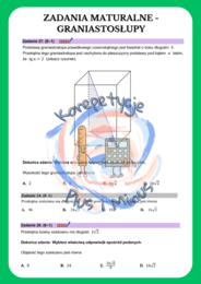 Zadania maturalne graniastosłupy