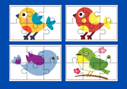 DZIEŃ PTAKÓW – puzzle –EKOLOGIA – wiosna – biblioteka – przedszkole – świetlica – 8 wersji