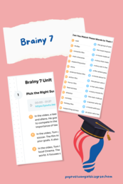 Brainy 7 - Unit 1 - karta pracy - The Alien Athlete (24/25) - film, cinema, going out