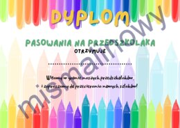 Dyplom na pasowanie przedszkolaka