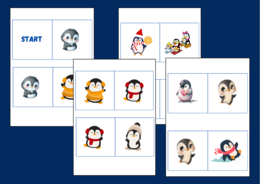 DZIEŃ PINGWINA – Dzień Wiedzy o Pingwinach – zima – DOMINO PODŁOGOWE – 26 szt. – biblioteka – świetlica – przedszkole
