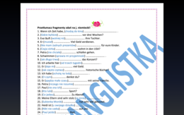 Tłumaczenie fragmentów zdań j. niemiecki - MEGA ZESTAW 45 zdań+ KLUCZ - Egzamin Ósmoklasisty