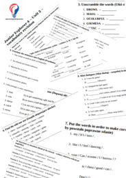 Junior Explorer 4 – Unit 2 – vocabulary revision