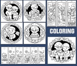 Kolorowanki na dzień Babci i Dziadka - mandale plus zakładki do książek