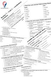Brainy 7 – Unit 1 – vocabulary revision