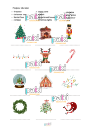 Karta pracy // Boże Narodzenie // słownictwo // MERRY CHRISTMAS