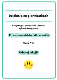 Działania na pierwiastkach. Klasa 7 :)