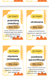 Ja mam, kto ma - ŚRODKI STYLISTYCZNE, POETYCKIE - gra dydaktyczna