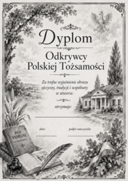 Dyplomy/ certyfikaty dla uczniów do lektury "Pan Tadeusz" czarno-białe