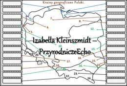 Notatka okienkowa/stacja zadaniowe/notatka interaktywna/notatka graficzna/karta pracy/sketchnotka „Krainy geograficzne na mapie Polski”, „Ukształtowanie powierzchni Polski” w pdf do SP. Geografia 7, dział „Środowisko przyrodnicze Polski”. Materiał wykona