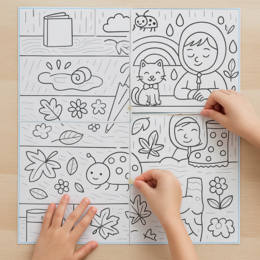 Kolorowanka XXL „Deszczowy dzień”