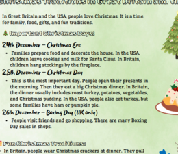 Karta pracy/czytanka Christmas Traditions A2