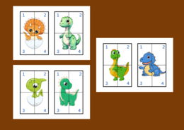 DZIEŃ DINOZAURA - puzzle – układanka- układanki – biblioteka – świetlica – przedszkole – 12 wersji