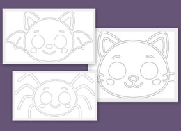 Maski na dzień dyni / halloween format a4 pdf+jpg 13 szt. kolor i czarno białe!