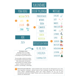 KALENDARZ DOMOWY - do powieszenia na lodówce/tablicy magnetycznej/tablicy korkowej