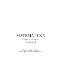 Arkusz maturalny nr 4 z matematyki