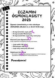 Egzamin Ósmoklasisty, harmonogram XXL