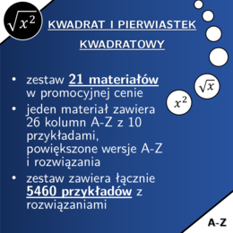 Kwadrat i pierwiastek kwadratowy | matematyka | zestaw promocyjny