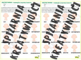 MISTRZ MIMIKI - rozszyfruj wyrazy twarzy (wersja 1) zajęcia TUS, rewalidacja, godziny wychowawcze