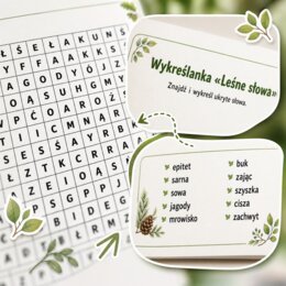 Wykreślanka: Leśne słowa