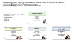 Historia klasa szósta -  Taboo, gra edukacyjna
