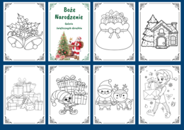 BOŻE NARODZENIE - kolorowanka – kolorowanki – biblioteka – świetlica – przedszkole – 30 wersji