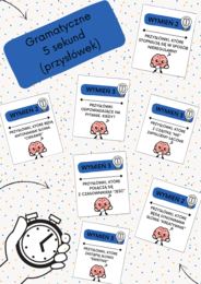 ZESTAW - gramatyczne 5 sekund (rzeczownik, czasownik, przymiotnik, liczebnik, przysłówek)