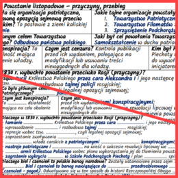 Powstanie listopadowe – przyczyny, przebieg (notatki, karta pracy)