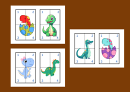 DZIEŃ DINOZAURA - puzzle – układanka- układanki – biblioteka – świetlica – przedszkole – 12 wersji