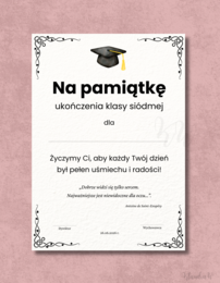 Wklejki do książek na zakończenie roku - klasa 7