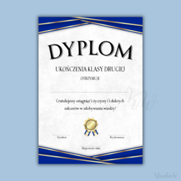 Dyplomy Ukończenia Klasy Drugiej - zestaw