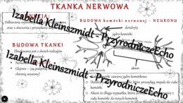 Sketchnotka - notatka „Tkanka nerwowa” wykonana w power point do edycji. Biologia 6; „Świat zwierząt”