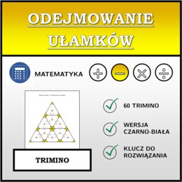 Trimino - Odejmowanie ułamków | matematyka