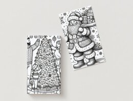 Karty z listą prezentów. Wesołe karty z obrazkami prezentów.