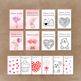 Walentynki - gotowy zestaw materiałów do druku (PDF)