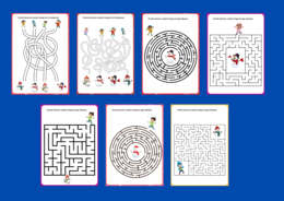 ZIMA – biblioteka – świetlica – przedszkole – labirynty – labirynt – 15 wersji