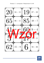 Domino - Odejmowanie do 100 | matematyka