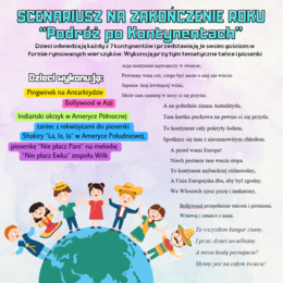 Scenarusz na Zakończenie Przedszkola "Podróż po Kontynentach"
