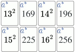 Gra Piotruś "Kwadraty liczb"