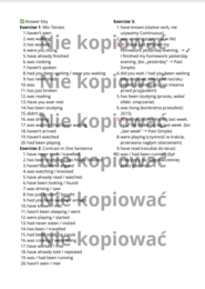 Karta Pracy: Tense Contrast Theory: Present Perfect & Continuous, Past Simple, Continuous and Perfect B2/B2+
