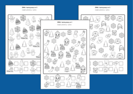 ZIMA – znajdź, pokoloruj i policz – 3 wersje – biblioteka – świetlica – przedszkole