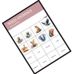 Karty Obrazkowe Dzikie zwierzęta Wild Animals