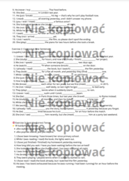 Karta Pracy: Tense Contrast Theory: Present Perfect & Continuous, Past Simple, Continuous and Perfect B2/B2+