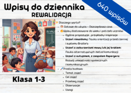 REWALIDACJA Tematy Zajęcia Rewalidacyjne Wpisy do Dziennika Rewalidacji - 640 wpisów - klasy 1-3 Kształcenie specjalne